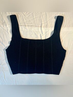 Aritzia Black Knit Cropped Tank Top